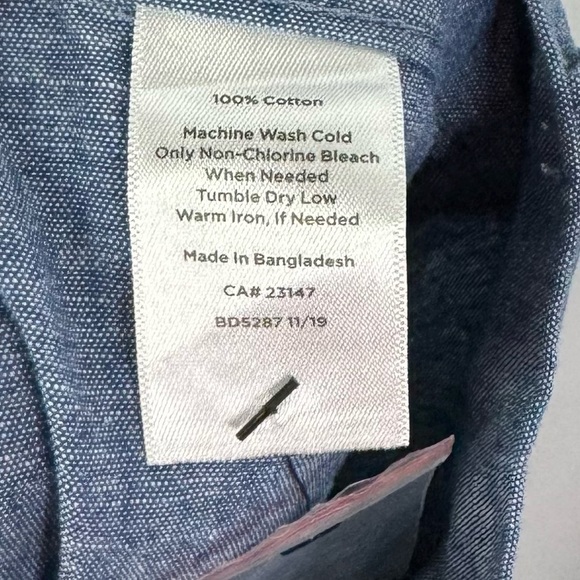 Talbots Petite Blue Chambray Cotton Wide Leg Crop Pants 6P - Picture 5 of 5